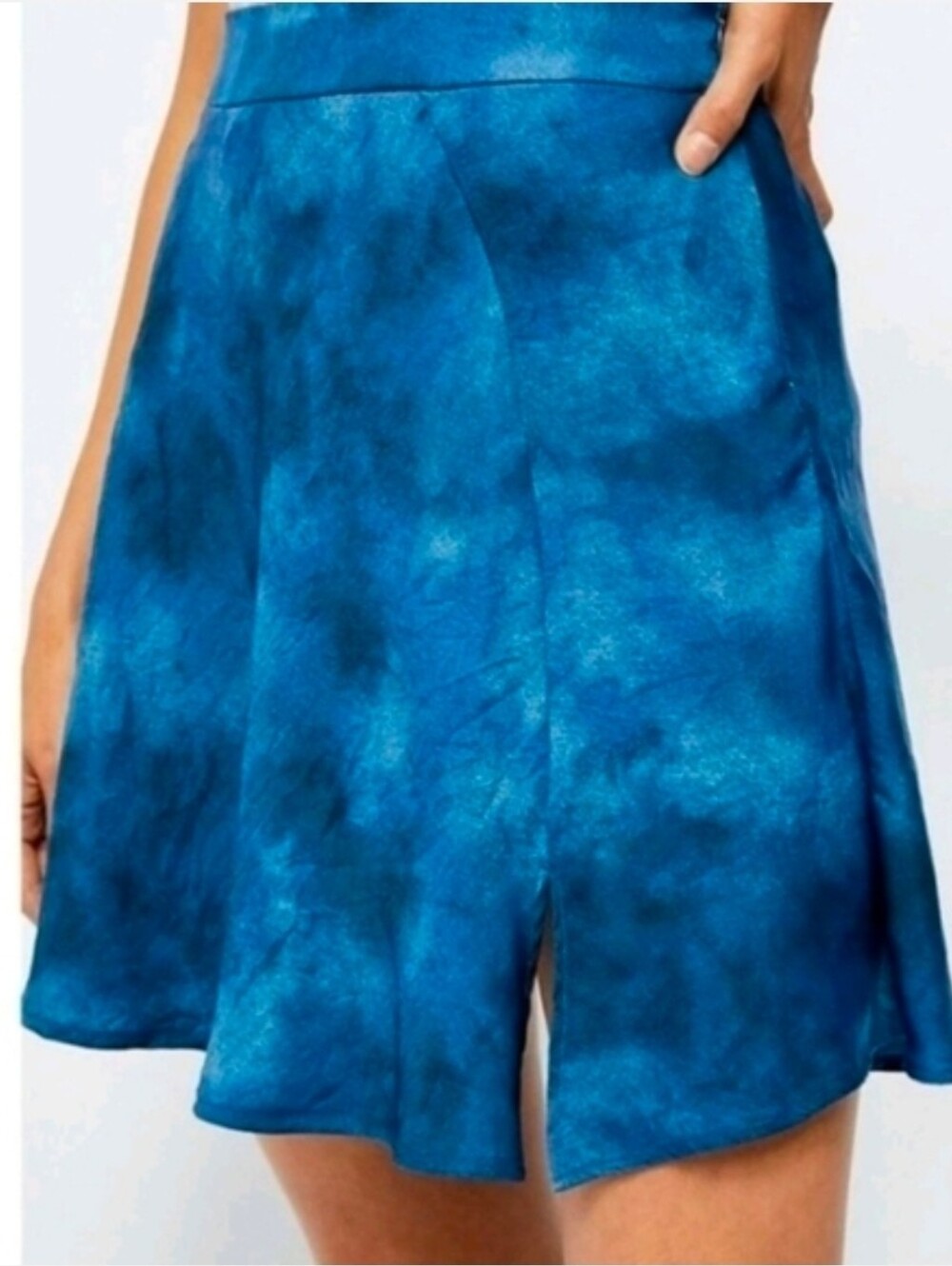 Free People Skirt Martine Flirt Tie Dye Mini A-LINE Blue Size 12 NEW Bohemian - Picture 2 of 8